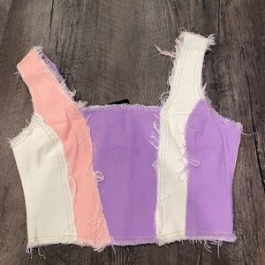 Jaded London Corset Patchwork Top